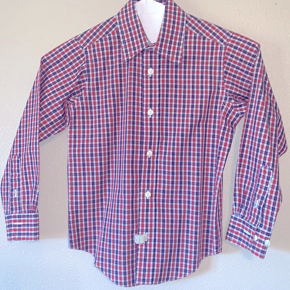 Youth Boys Brooks Brothers Long Sleeve Dress Shirt, XS x-small Plaid - Picture 3 of 8